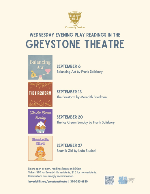 Theatre 40 play reading series at Greystone