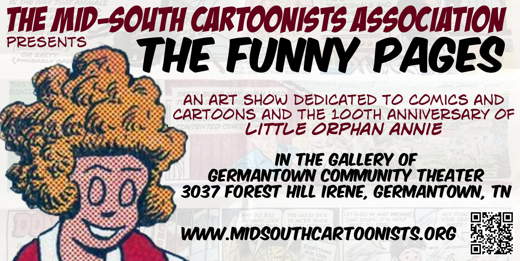 THE FUNNY PAGES art show with MidSouth Cartoonists Association at GCT