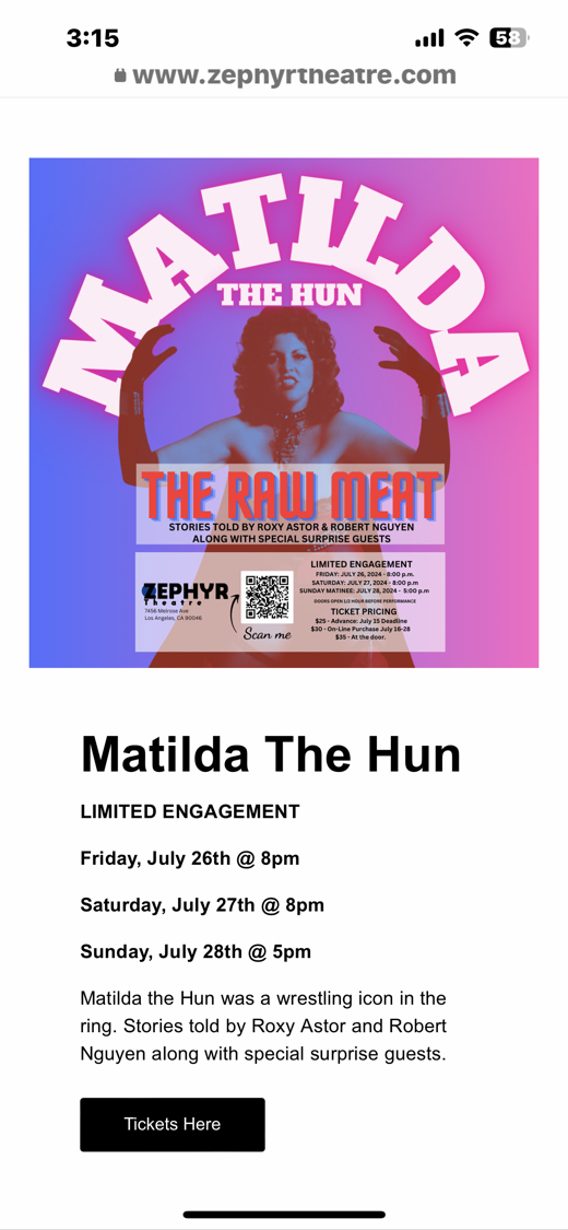 Matilda The Hun ..The Raw Meat in Los Angeles