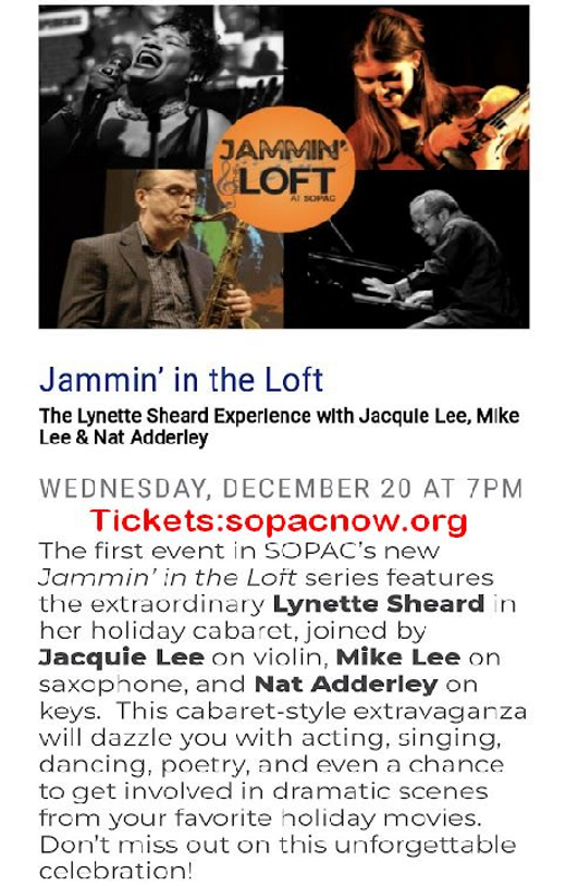 Jammin in the Loft w the Lynette Sheard Experience f. Nat Adderley Jr show poster