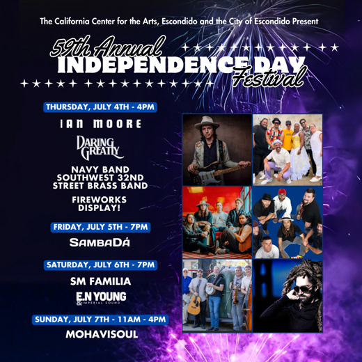 The 59th Annual Independence Day Festival at the California Center for the Arts, Escondido - FREE 4 Day Concert Series! show poster