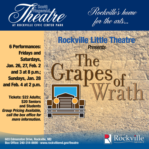 Rockville Little Theatre presents “The Grapes of Wrath” in Washington, DC