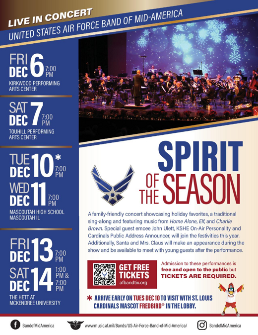 U.S. Air Force Band of Mid-America “Spirit of the Season” Holiday Concert in Chicago