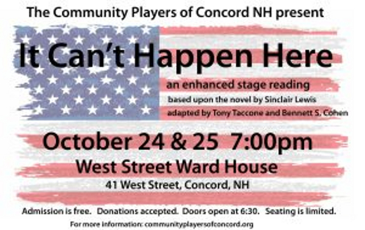 It Can't Happen Here: An Enhanced Stage Reading of Sinclair Lewis' Play