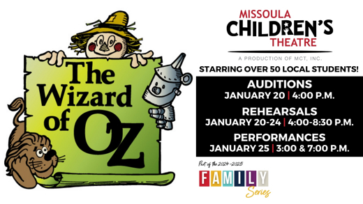 Missoula Children's Theatre: The Wizard of Oz show poster