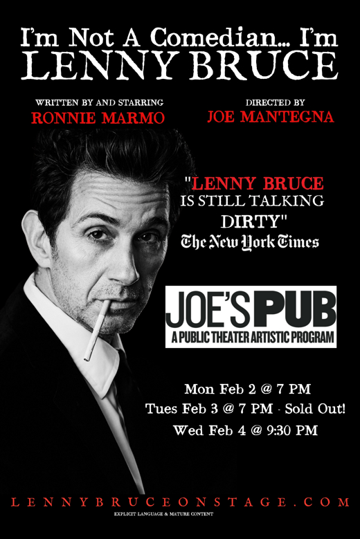I'm Not A Comedian... I'm Lenny Bruce show poster