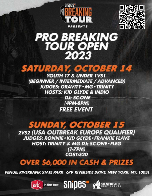 Snipes Pro Breaking Tour Open show poster