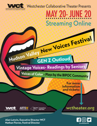 Westchester Collaborative Theater (WCT) Presents Hudson Valley New Voices Festival A Three-part Series from May 20 through June 20 show poster