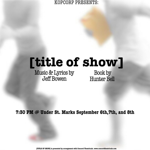 [title of show] show poster