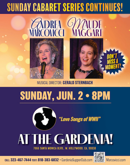 Andrea Marcovicci & Maude Maggart LOVE SONGS OF WWII show poster