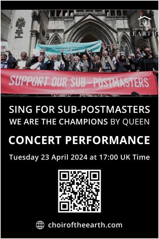 Sing for Sub-Postmasters: We Are The Champions