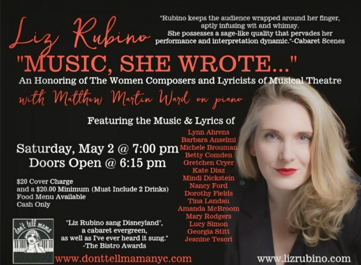 Liz Rubino “Music, She Wrote…” show poster