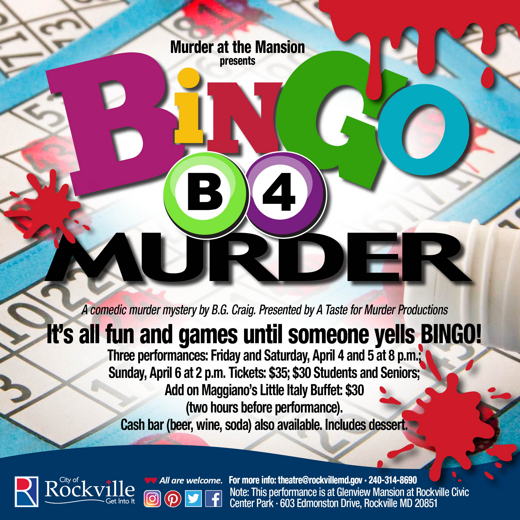 Murder at the Mansion presents Bingo B4 Murder in Washington, DC