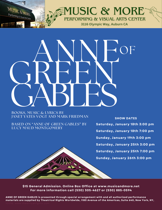 Anne of Green Gables in Sacramento