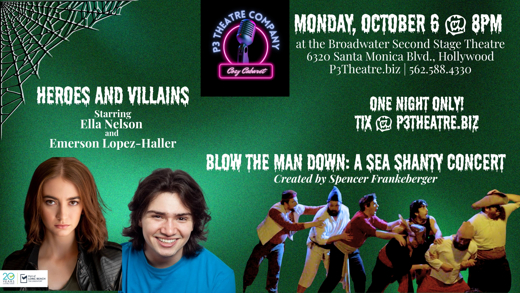 P3 Theatre's Cozy Cabaret: Heroes and Villains & Blow the Man Down: A Sea Shanty Concert show poster