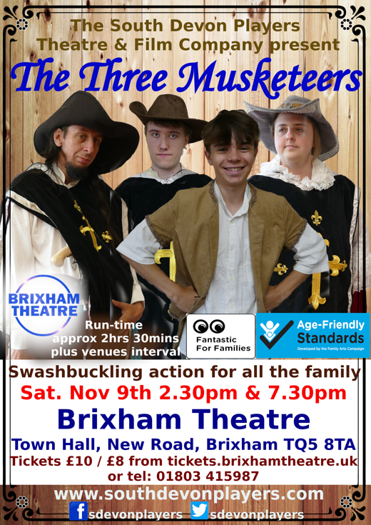 The Three Musketeers - touring theatre - Brixham Theatre in UK Regional