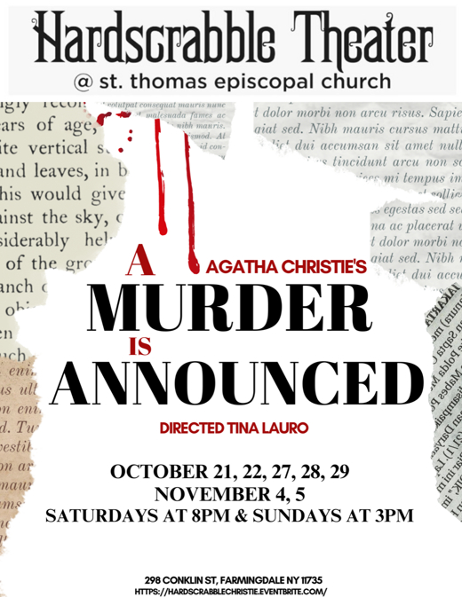 Agatha Christie's A Murder is Announced in Long Island