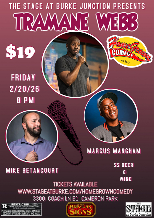 Home Grown Comedy Show at The Stage. Friday Feburary 20th 2026. Cameron Park, CA. USD 19 Tickets! show poster