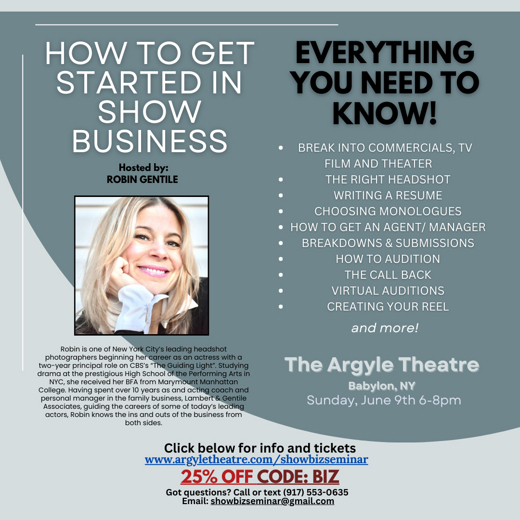 How To Get Started in Show Business - Seminar in Long Island