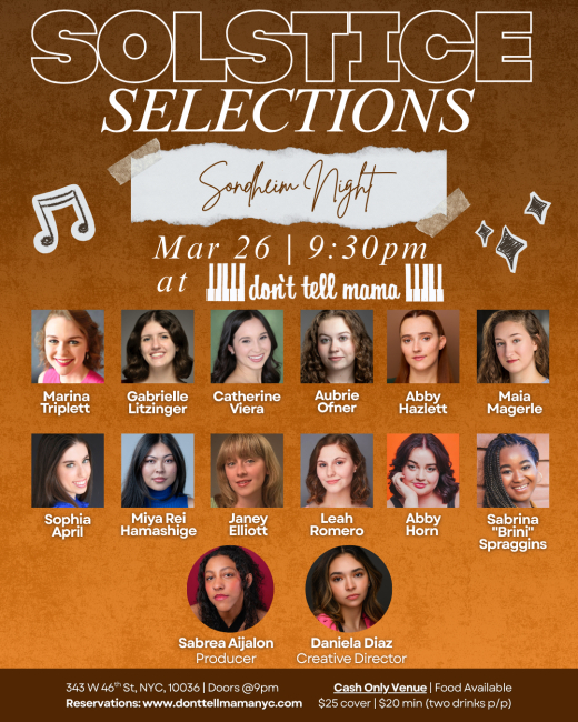 Solstice Selections-Sondheim night show poster