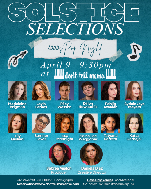 Solstice Selections-2000's Pop night show poster