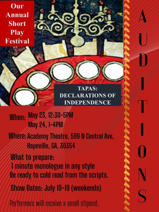 Auditions: Tapas: Declarations of Independence in Atlanta