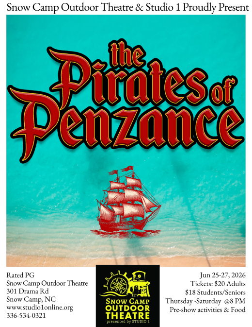 Gilbert & Sullivan's Pirates of Penzance show poster