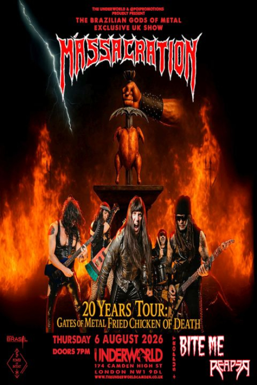 MASSACRATION at The Underworld - London on 06 Aug 2026 show poster