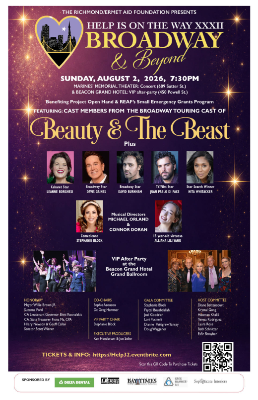Help Is On The Way: Broadway & Beyond – 32nd Anniversary Concert & Gala in San Francisco / Bay Area