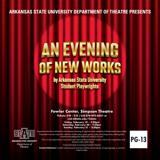 “An Evening of New Works” by Arkansas State University Student Playwrights in Arkansas