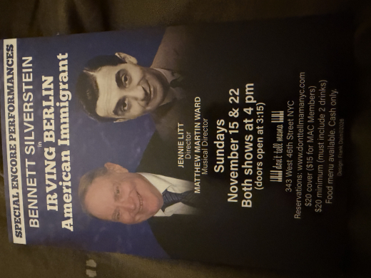 Bennett Silverstein in Irving Berlin: American Immigrant show poster