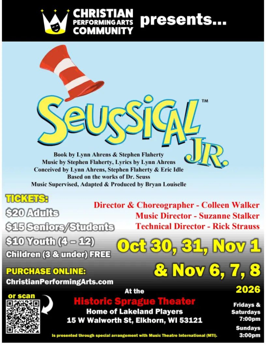 Christian Performing Arts Community's Seussical JR being performed in Milwaukee, WI