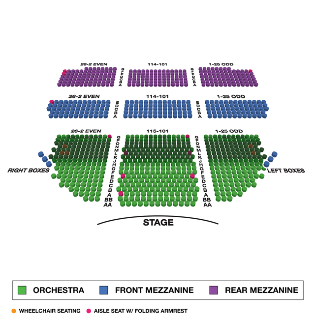 Broadway Theatre (Broadway) Small Seating Chart