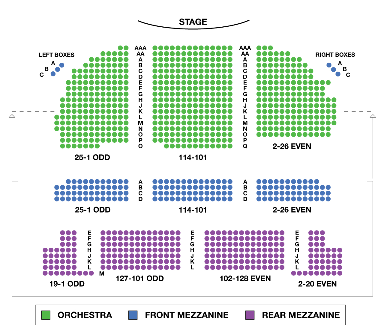 Brooks Atkinson Theatre Large Broadway Seating Charts