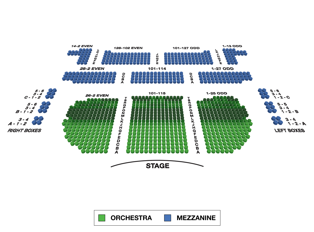 Eugene O'Neill Theatre Large Broadway Seating Charts