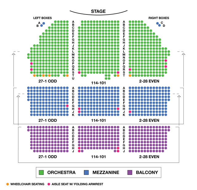 Shubert Theatre Broadway Seating Charts