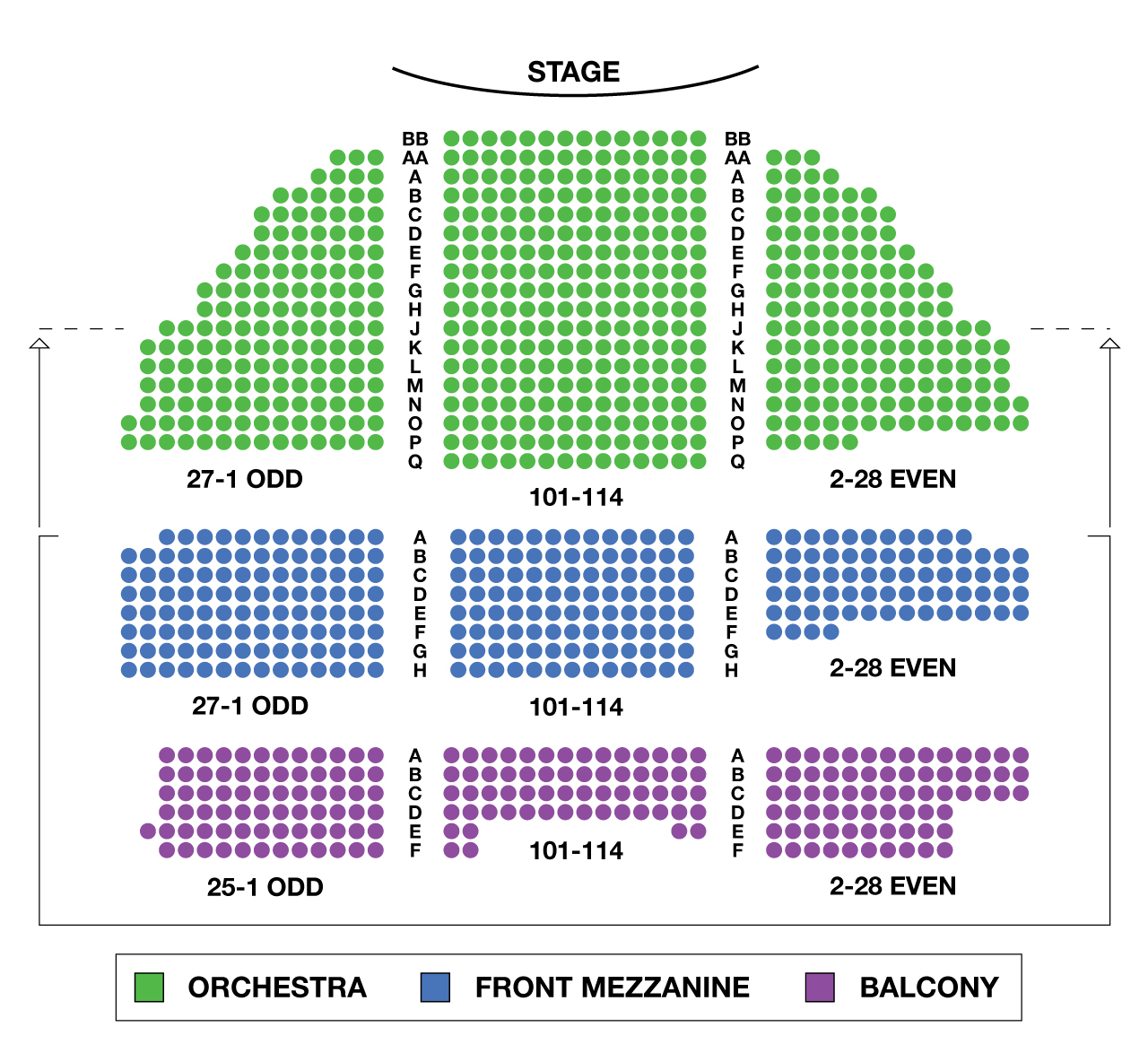 Belasco Theatre Large Broadway Seating Charts