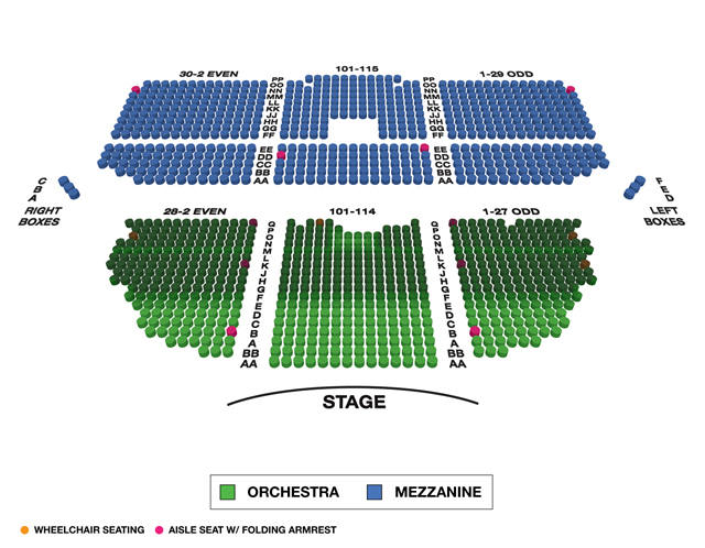 Nederlander Theatre (Broadway) Small Seating Chart