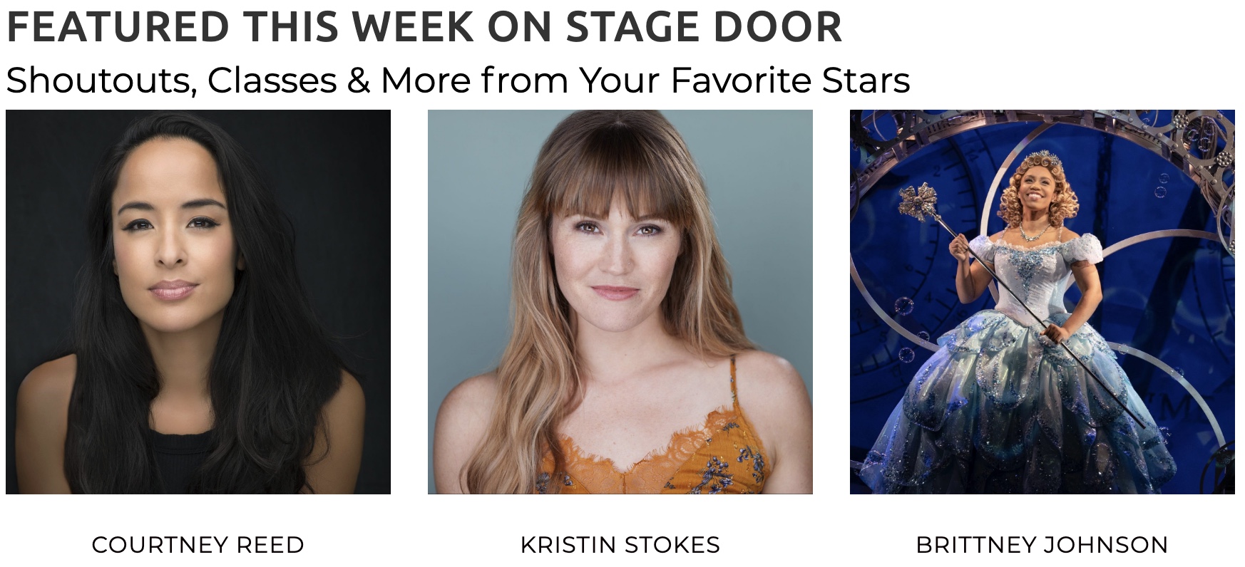 This Week on Stage Door