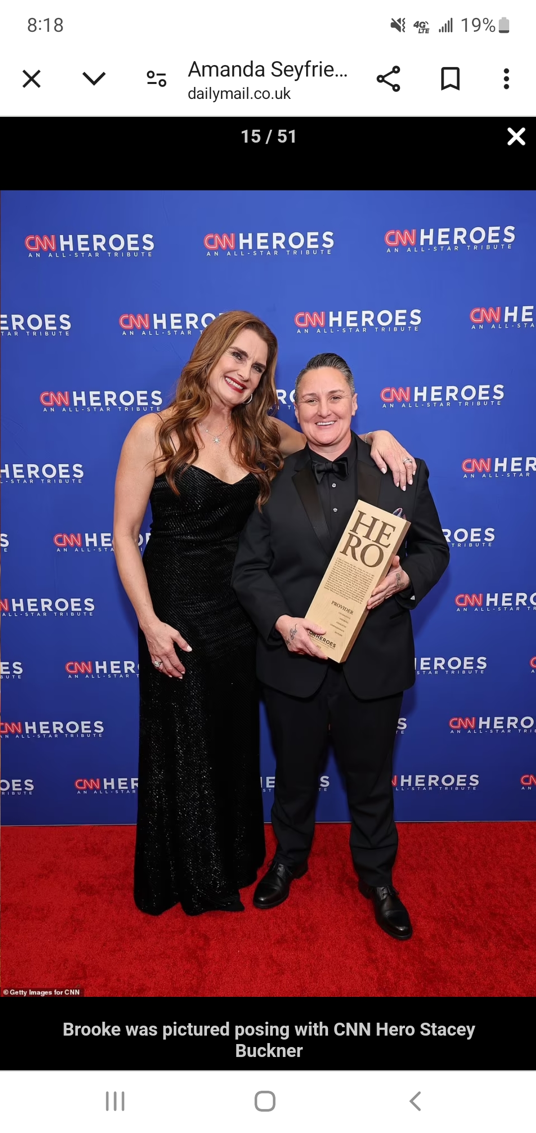 Brooke Shields recognizes Stacey Buckner as a CNN Hero