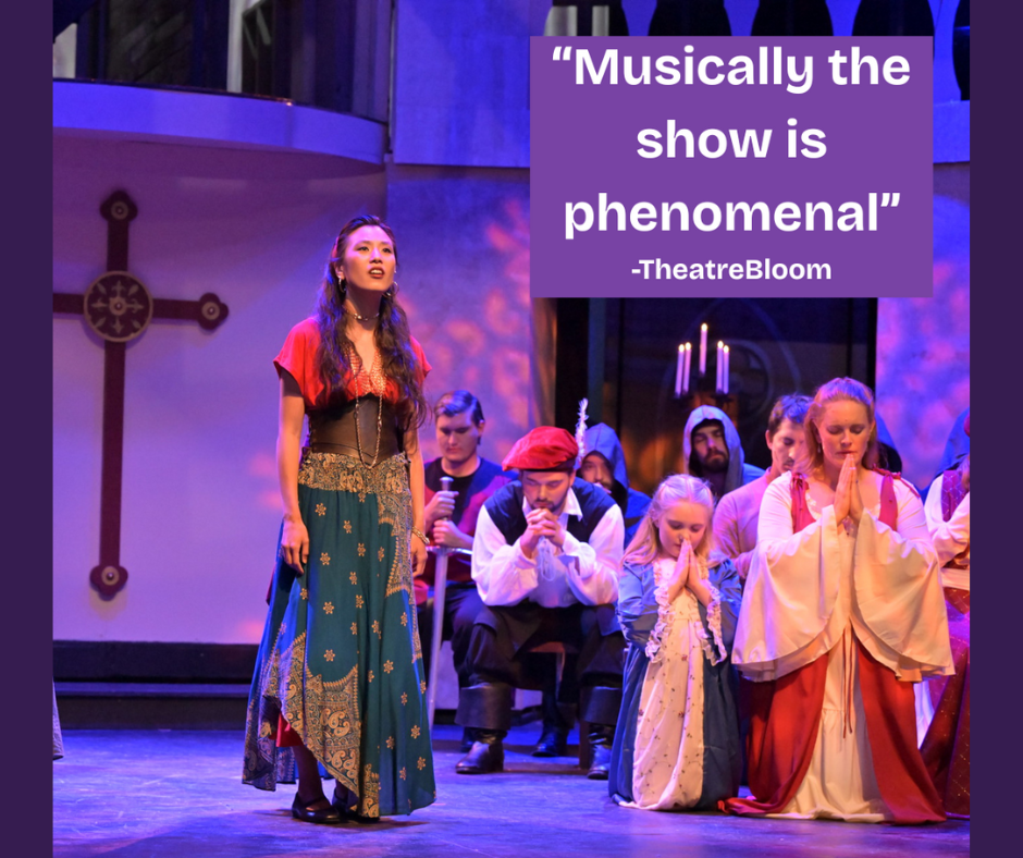 Lauren Waller​ as Esemeralda and the company of The Hunchback of Notre Dame | Photo Credit: Mort Shuman