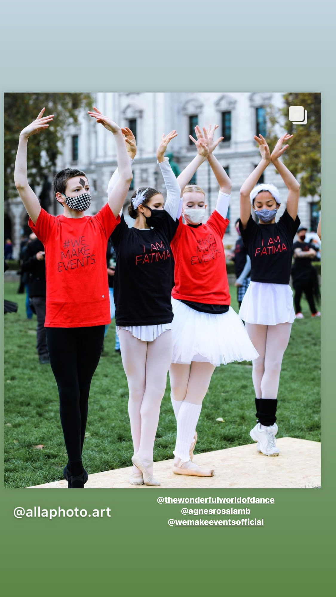 During Lockdown our Principal created a protest for all dancers outside parliament 