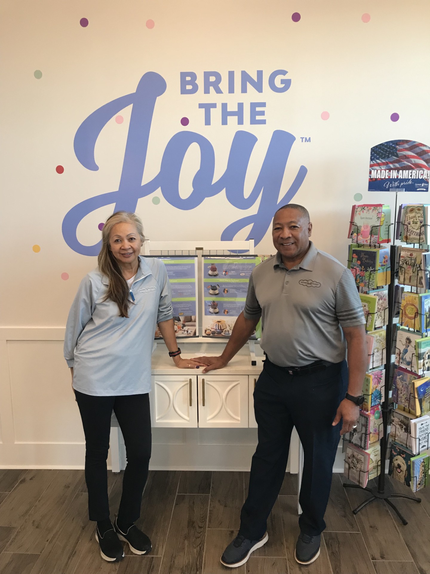 Marissa and Thomas Capel, owners of Nothing Bundt Cakes-Fayetteville and Pinehurst locations