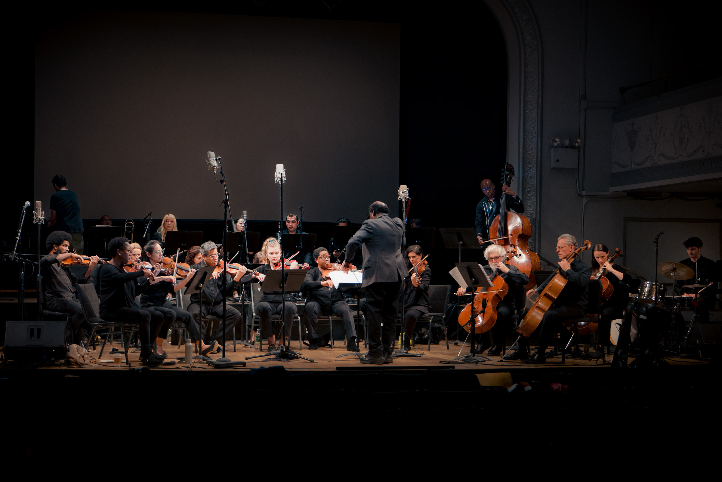 The Chamber Philharmonia of New York conducted by Tali Makell performing Black Broadway: The Early Years at Roulette (photo by Shin Kurokawa)