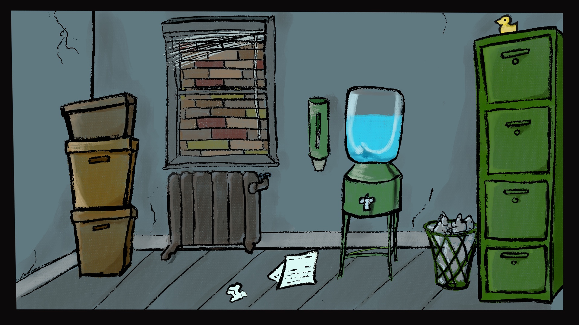 Office of Screwum, Cheatum, & Runn by Mike Eserkaln