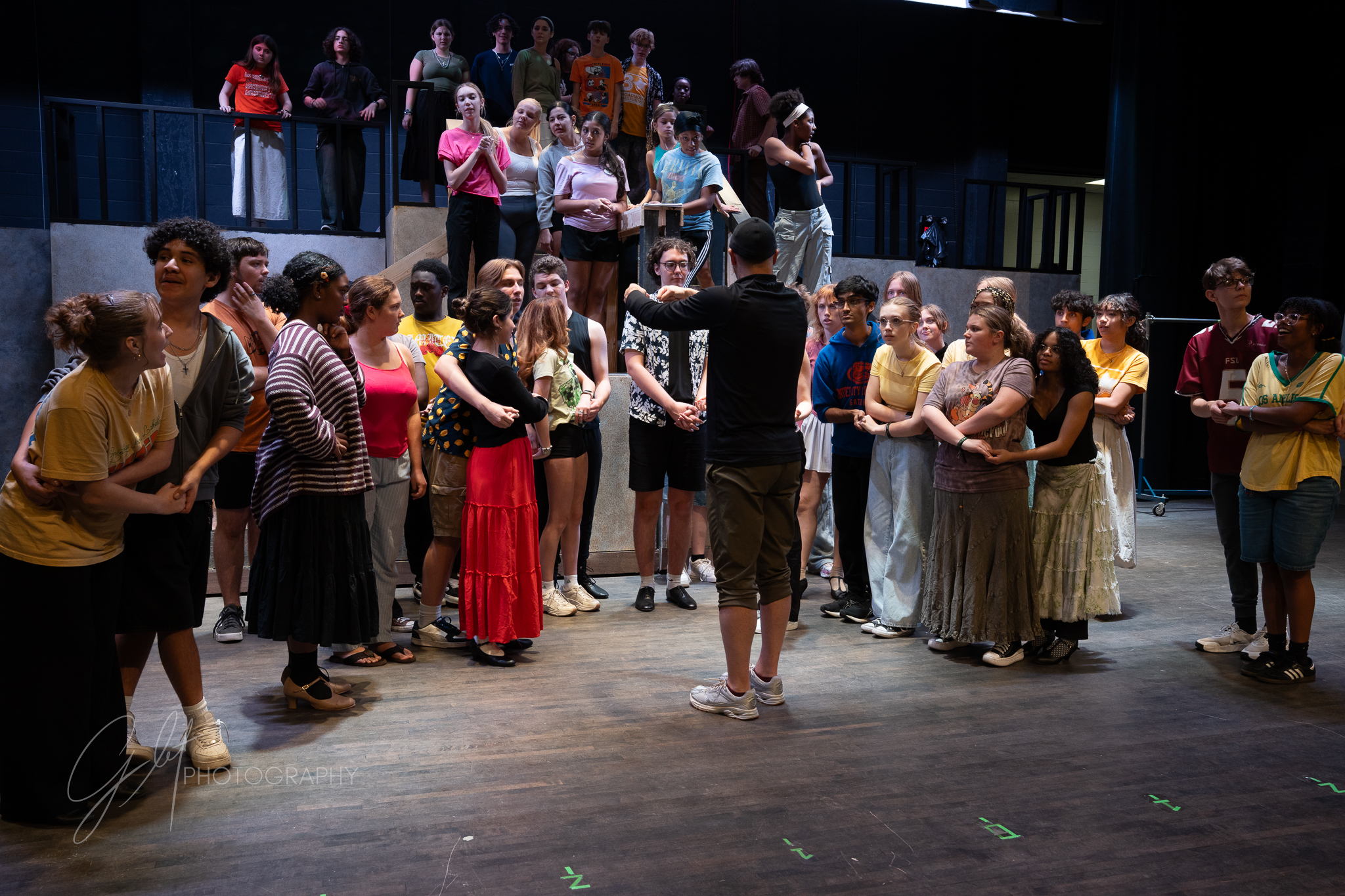 Joshua McKinney (Director) gives notes to cast during reherasal