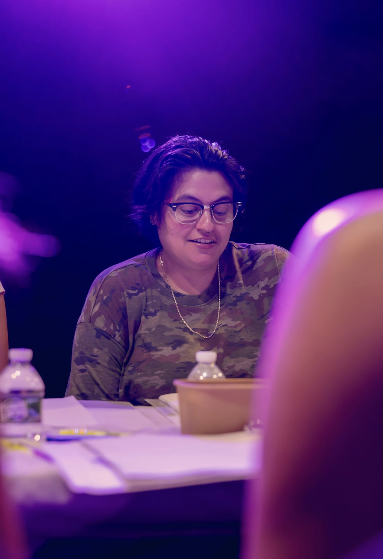 Frances Ines Rodriguez at Blue Gum, Brooklyn Table Read photographed by Sonder Visuals/Annie Saeugling