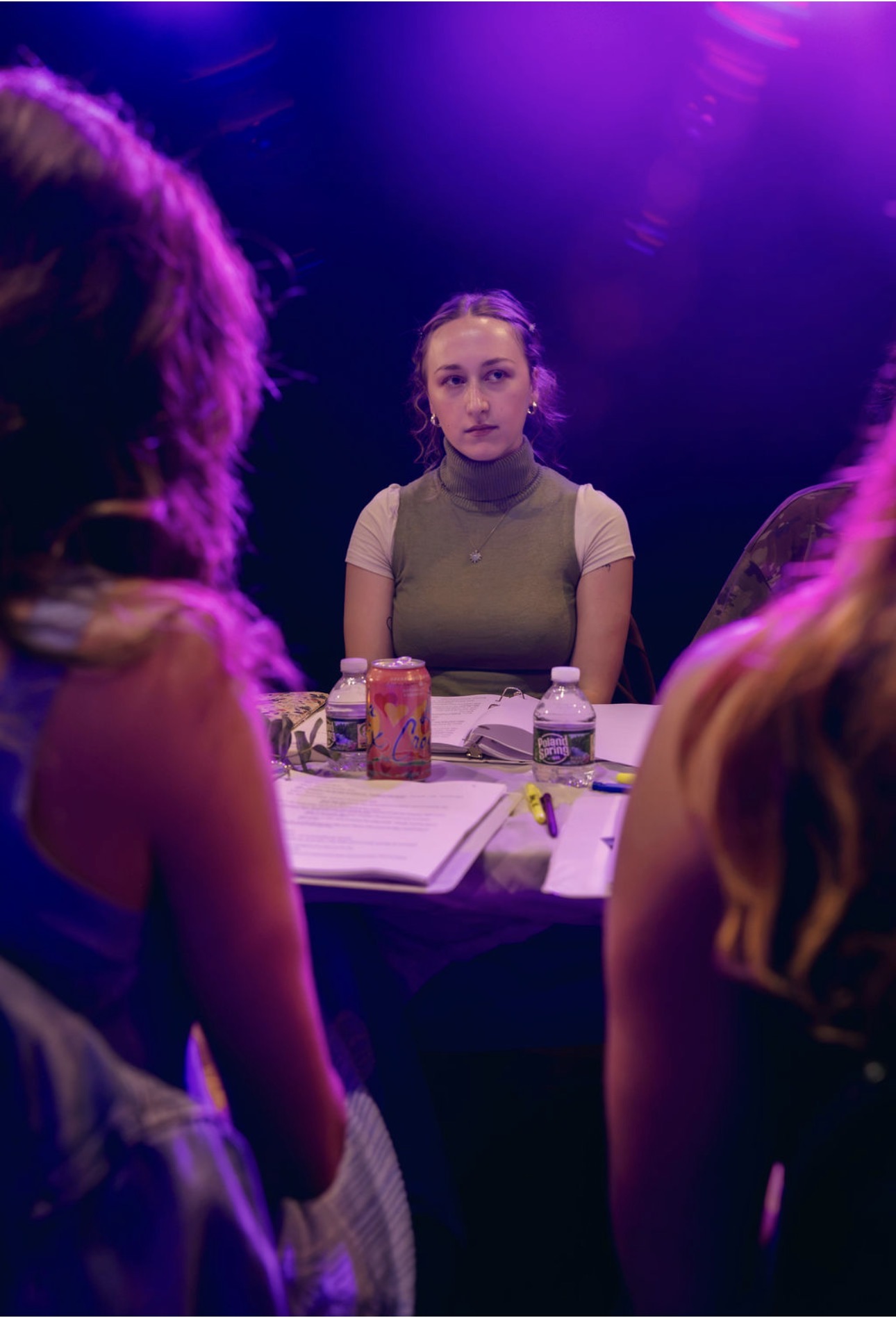 Maya Mills at Blue Gum, Brooklyn Table Read photographed by Sonder Visuals/Annie Saeugling