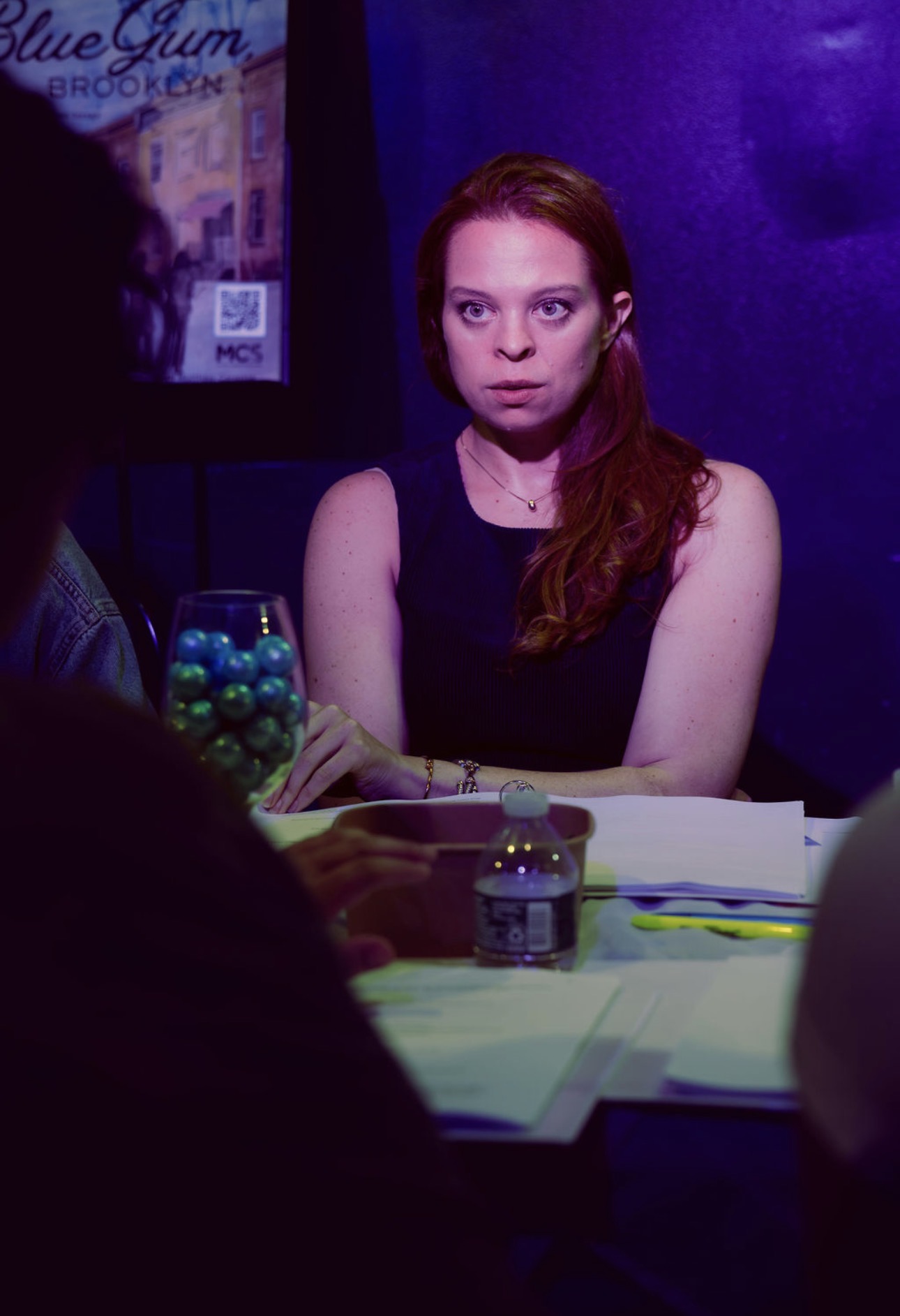 Kat Donachie at Blue Gum, Brooklyn Table Read photographed by Sonder Visuals/Annie Saeuging
