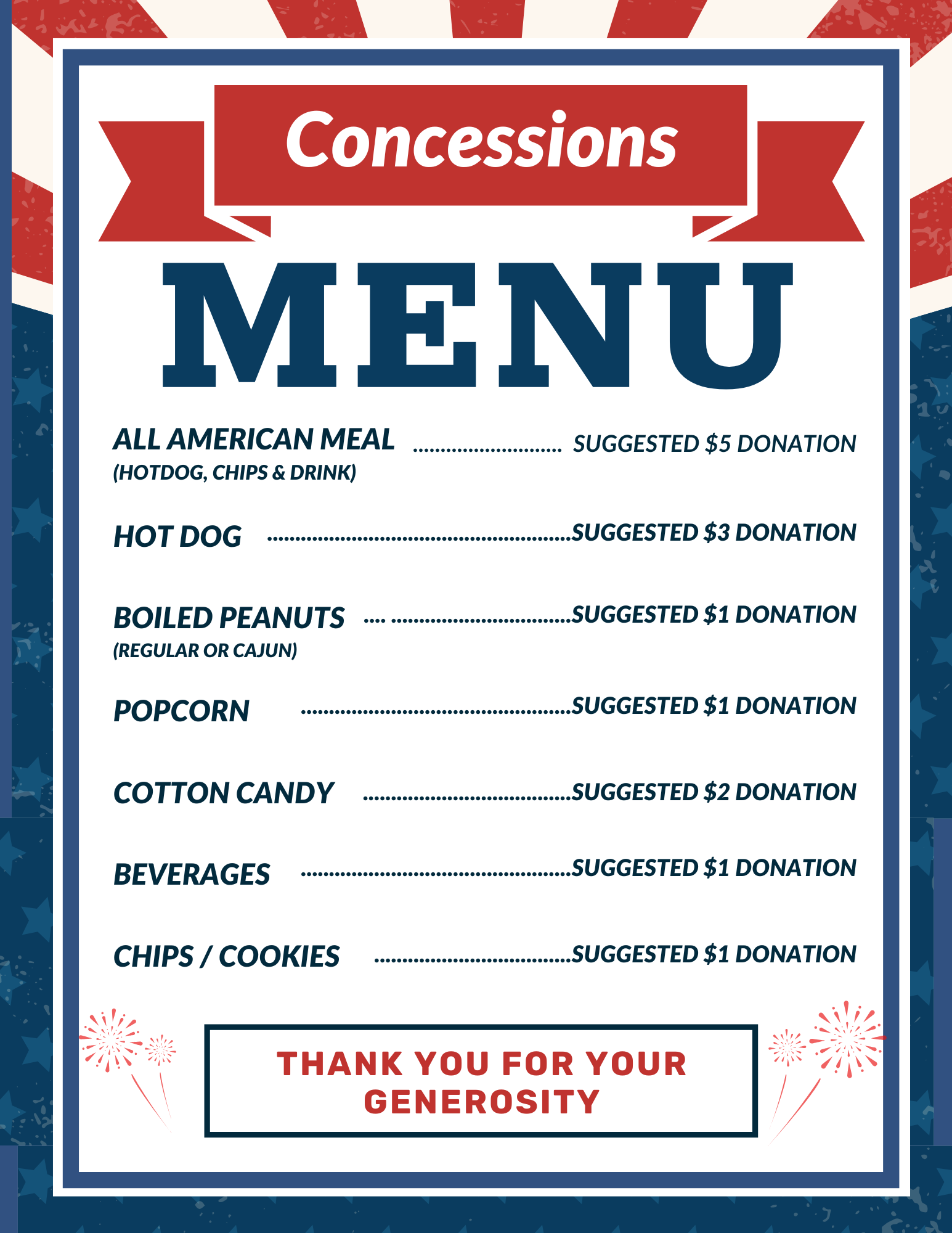 Hungry? visit our consessions